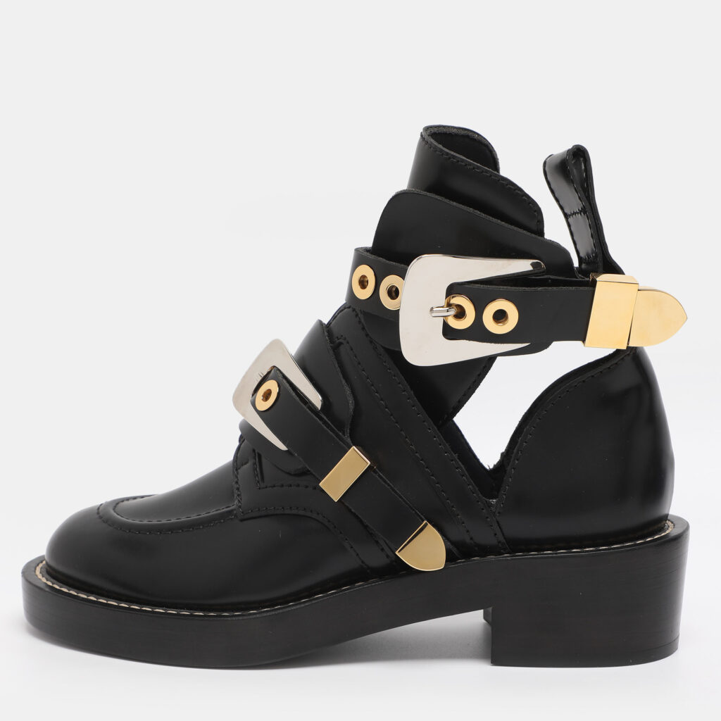 Balenciaga Black Leather Ceinture Ankle Boots Size 35 Balenciaga Black Leather Ceinture Ankle Boots Size 35