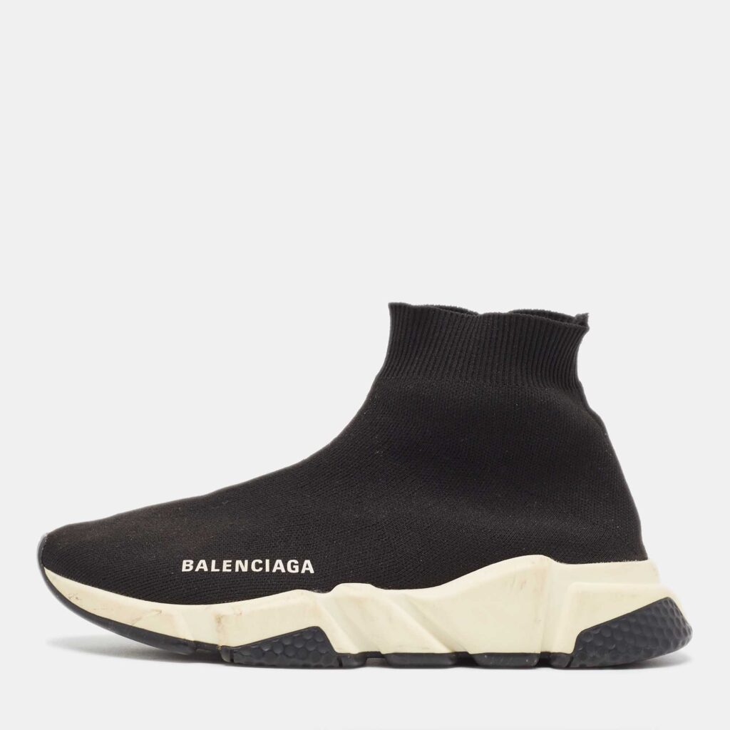 Balenciaga Black Knit Fabric Speed Trainer Sneakers Size 37 Balenciaga Black Knit Fabric Speed Trainer Sneakers Size 37