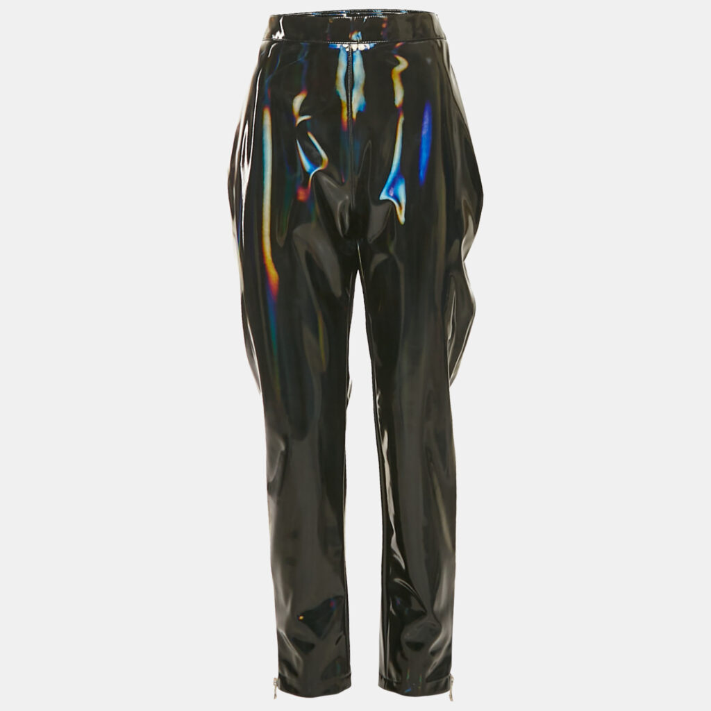 Balmain Black Iridescent Nylon Pants L Balmain Black Iridescent Nylon Pants L