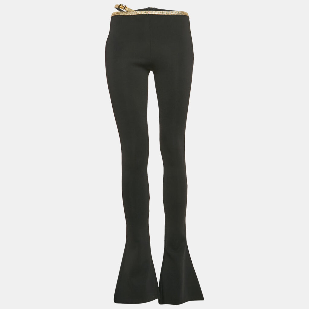 Balmain Black Jersey Wide-Leg Pants S Balmain Black Jersey Wide-Leg Pants S