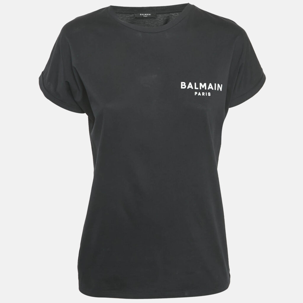 Balmain Black Logo Print Jersey T-Shirt M Balmain Black Logo Print Jersey T-Shirt M