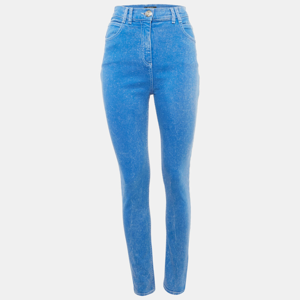 Balmain Blue Faded Denim Skinny Jeans M Waist 27" Balmain Blue Faded Denim Skinny Jeans M Waist 27"