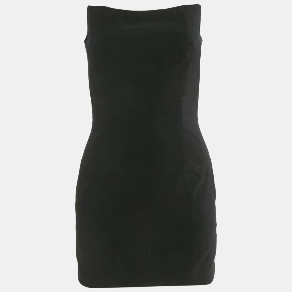 Balmain Black Velvet Strapless Mini Dress M Balmain Black Velvet Strapless Mini Dress M