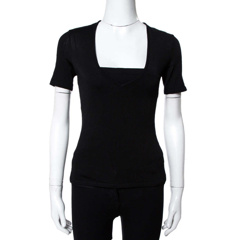 Balmain Black Jersey V-Neck T-Shirt S Balmain Black Jersey V-Neck T-Shirt S