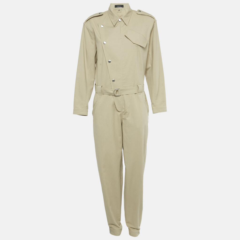 Barbara Bui Beige Cotton Belted Jumpsuit S