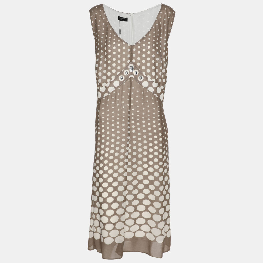 luxury-women-basler-new-clothes-p1183207-008.jpg Basler Grey Polka Dot Chiffon Sleeveless Dress XXL