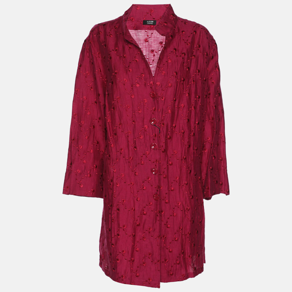Basler Fuchsia Linen Blend Embroidered Shirt XXL Basler Fuchsia Linen Blend Embroidered Shirt XXL