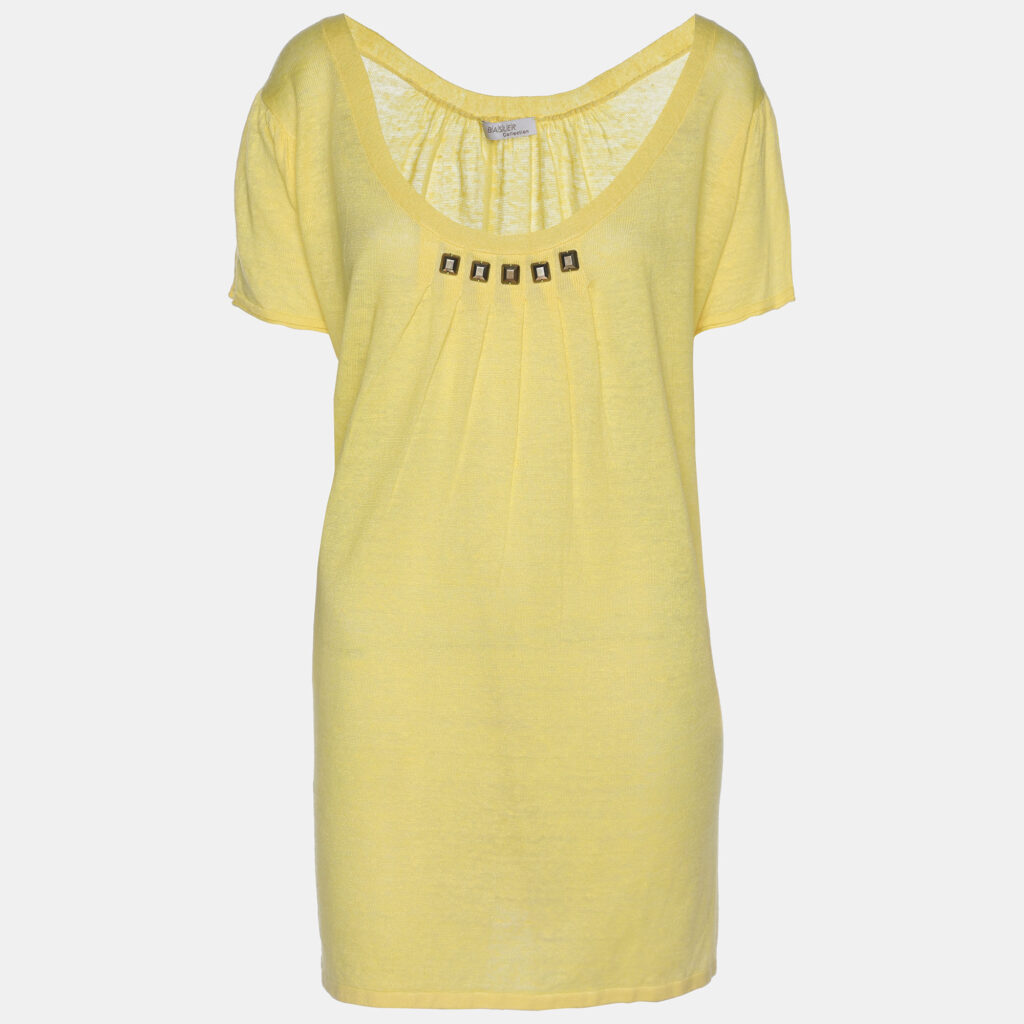 Basler Yellow Linen Knit Blend Glam Rock Strick Tops XXL Basler Yellow Linen Knit Blend Glam Rock Strick Tops XXL