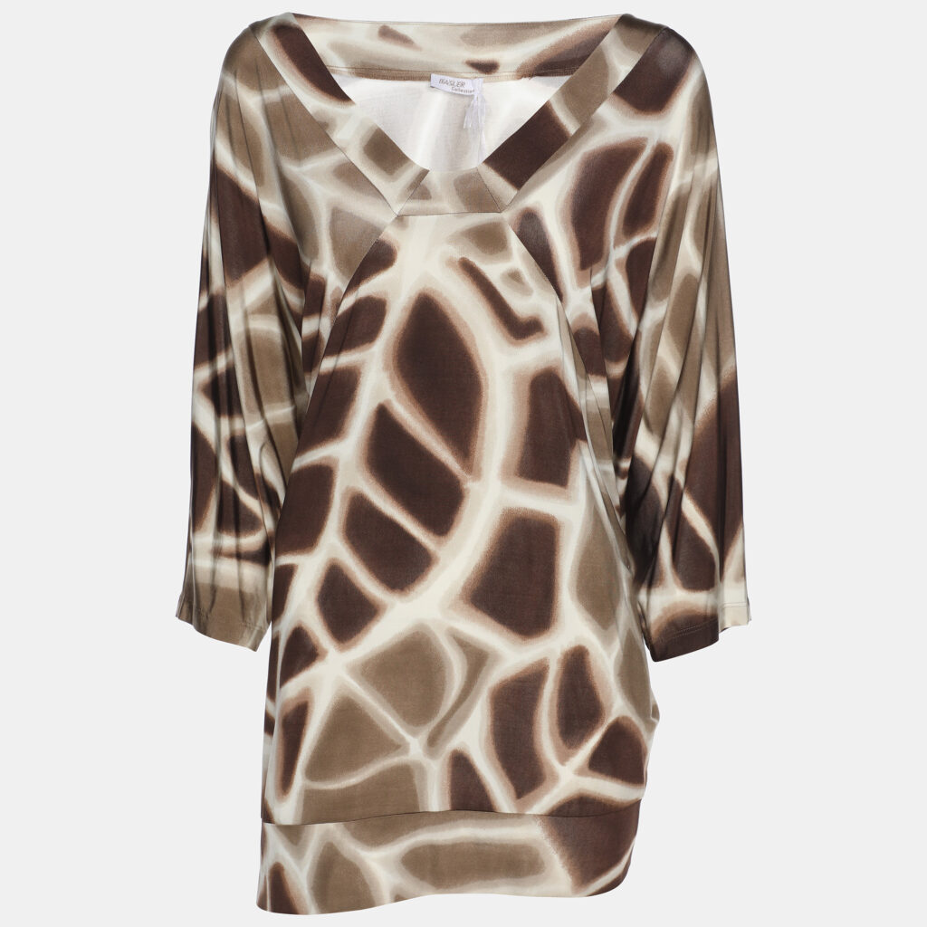 Basler Brown Printed Jersey Top XXL Basler Brown Printed Jersey Top XXL