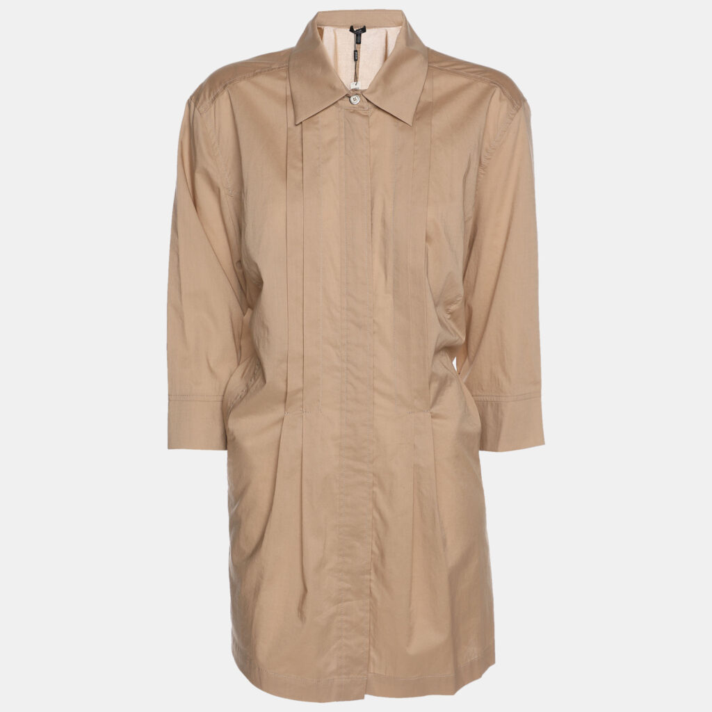 Basler Beige Satin Zip Up Long Sleeve Shirt L Basler Beige Satin Zip Up Long Sleeve Shirt L
