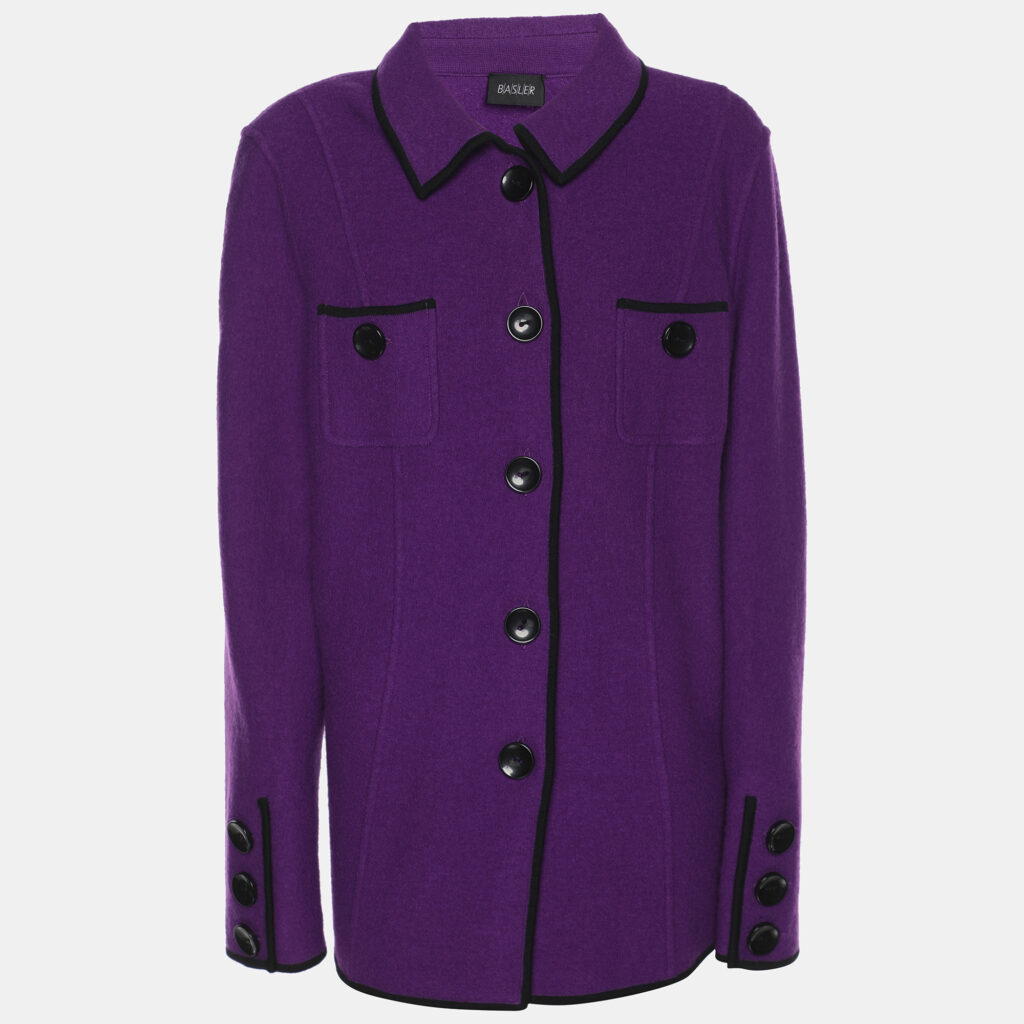 Basler Purple Wool Button Jacket L Basler Purple Wool Button Jacket L