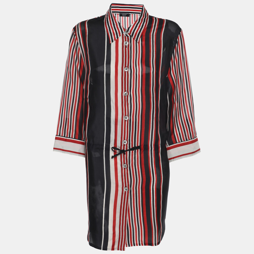 Basler Tricolor Stripe Chiffon 3/4 Sleeve Shirt XL Basler Tricolor Stripe Chiffon 3/4 Sleeve Shirt XL