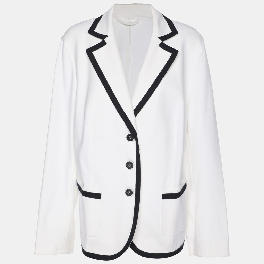 Basler White/Navy Blue Fabric Blazer XL