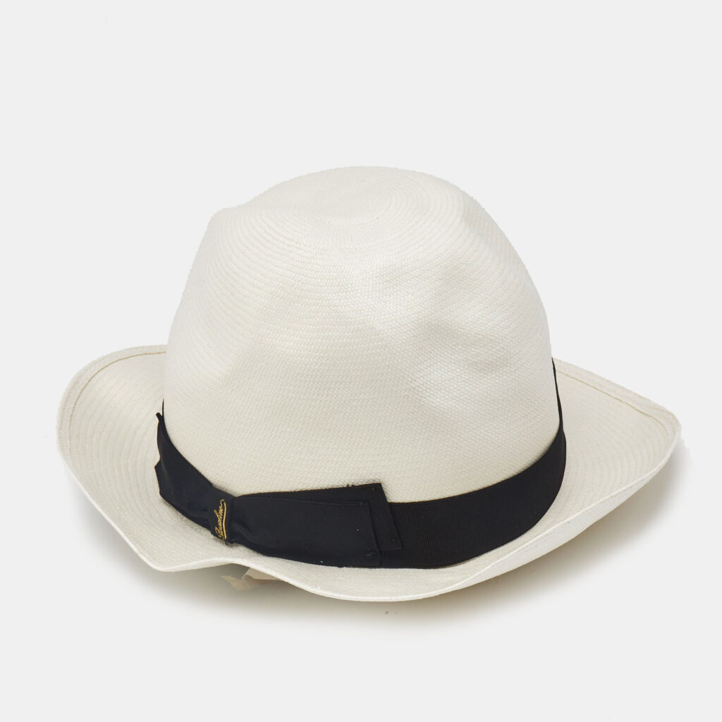 Barselino Off-White Straw Panama Hat Barselino Off-White Straw Panama Hat