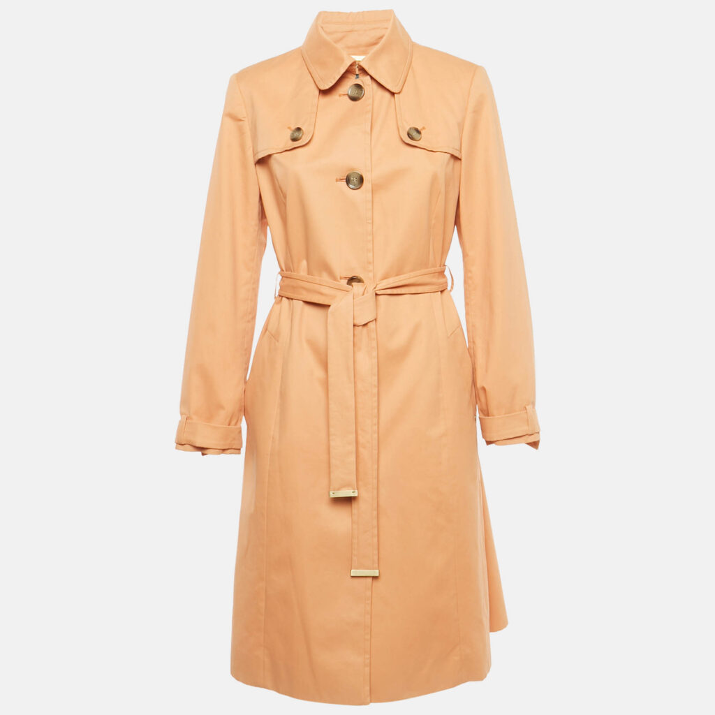 Boss By Hugo Boss Peach Orange Cotton Single Breasted Coat M