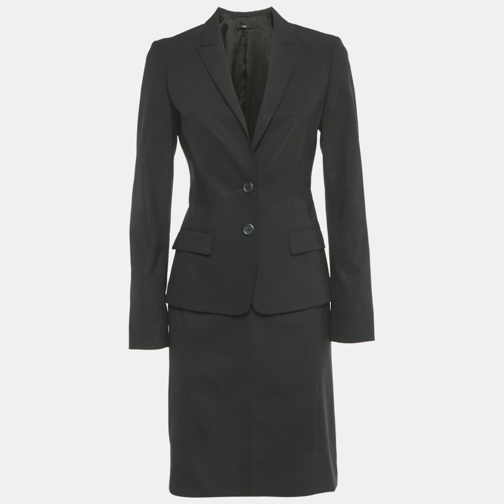 Boss By Hugo Boss Black Wool Blazer & Skirt Set S/M Boss By Hugo Boss Black Wool Blazer & Skirt Set S/M