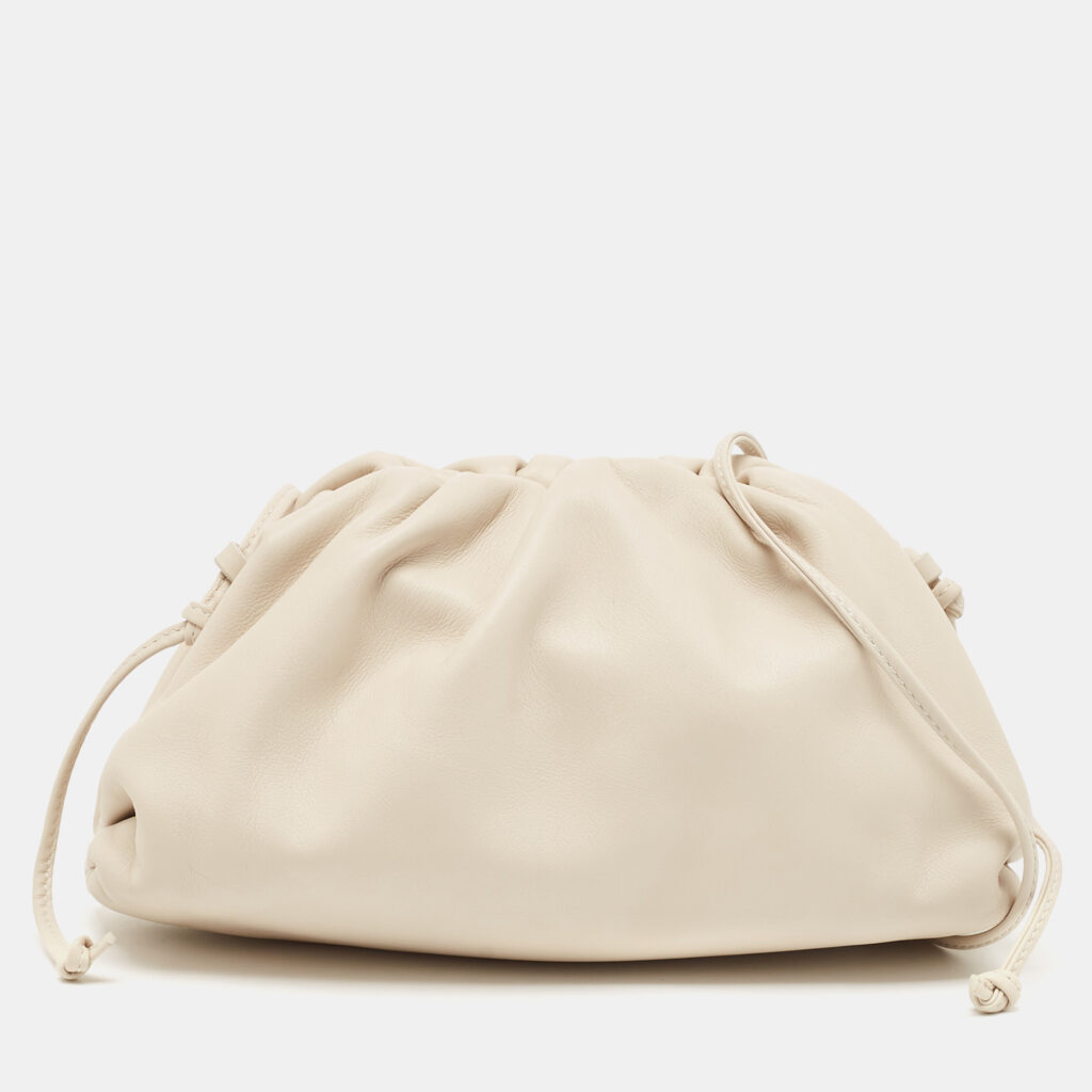 Bottega Veneta Off White Leather Mini The Pouch Bag Bottega Veneta Off White Leather Mini The Pouch Bag