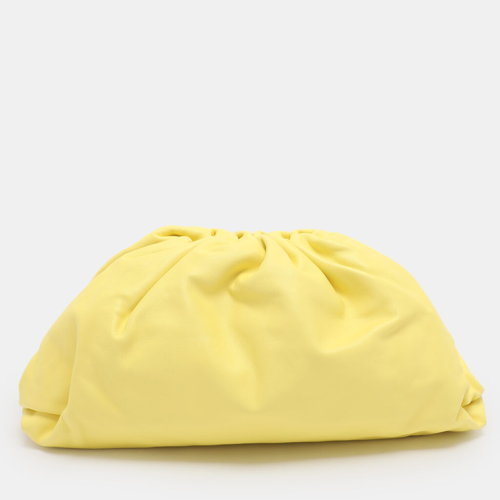 Bottega Veneta Lime Leather Large The Pouch Clutch Bottega Veneta Lime Leather Large The Pouch Clutch