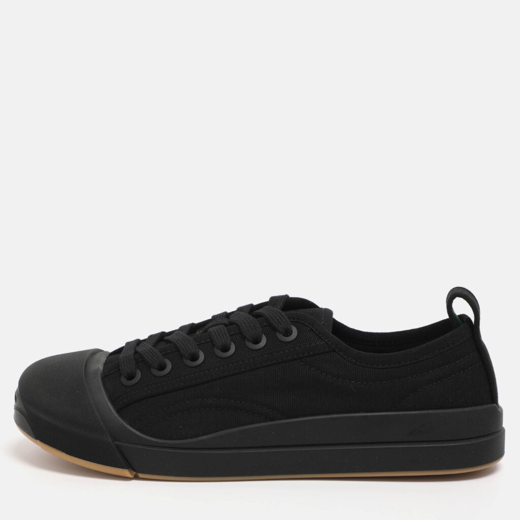 Bottega Veneta Black Canvas and Leather Vulcan Low Top Sneakers Size 38.5 Bottega Veneta Black Canvas and Leather Vulcan Low Top Sneakers Size 38.5