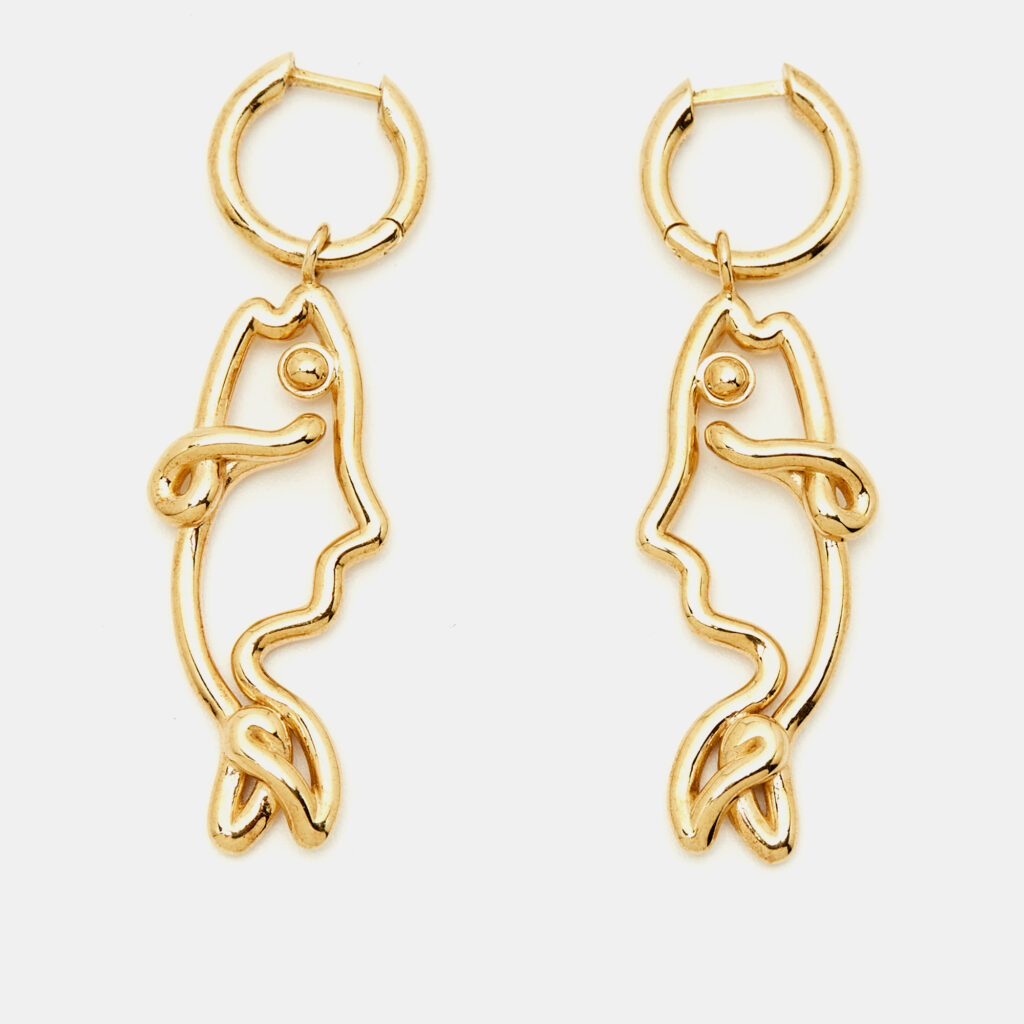 luxury-women-bottega-veneta-used-accessories-p1208279-001-1.jpg Bottega Veneta Fish Gold Tone Sterling Silver Earrings