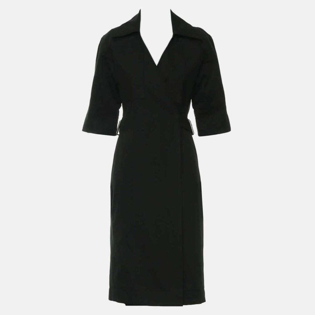 Bottega Veneta Belted Cotton Green Wrap Dress IT 36 Bottega Veneta Belted Cotton Green Wrap Dress IT 36