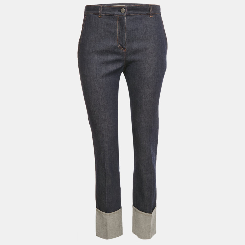 Bottega Veneta Blue Leather Denim Jeans S/Waist 29" Bottega Veneta Blue Leather Denim Jeans S/Waist 29"
