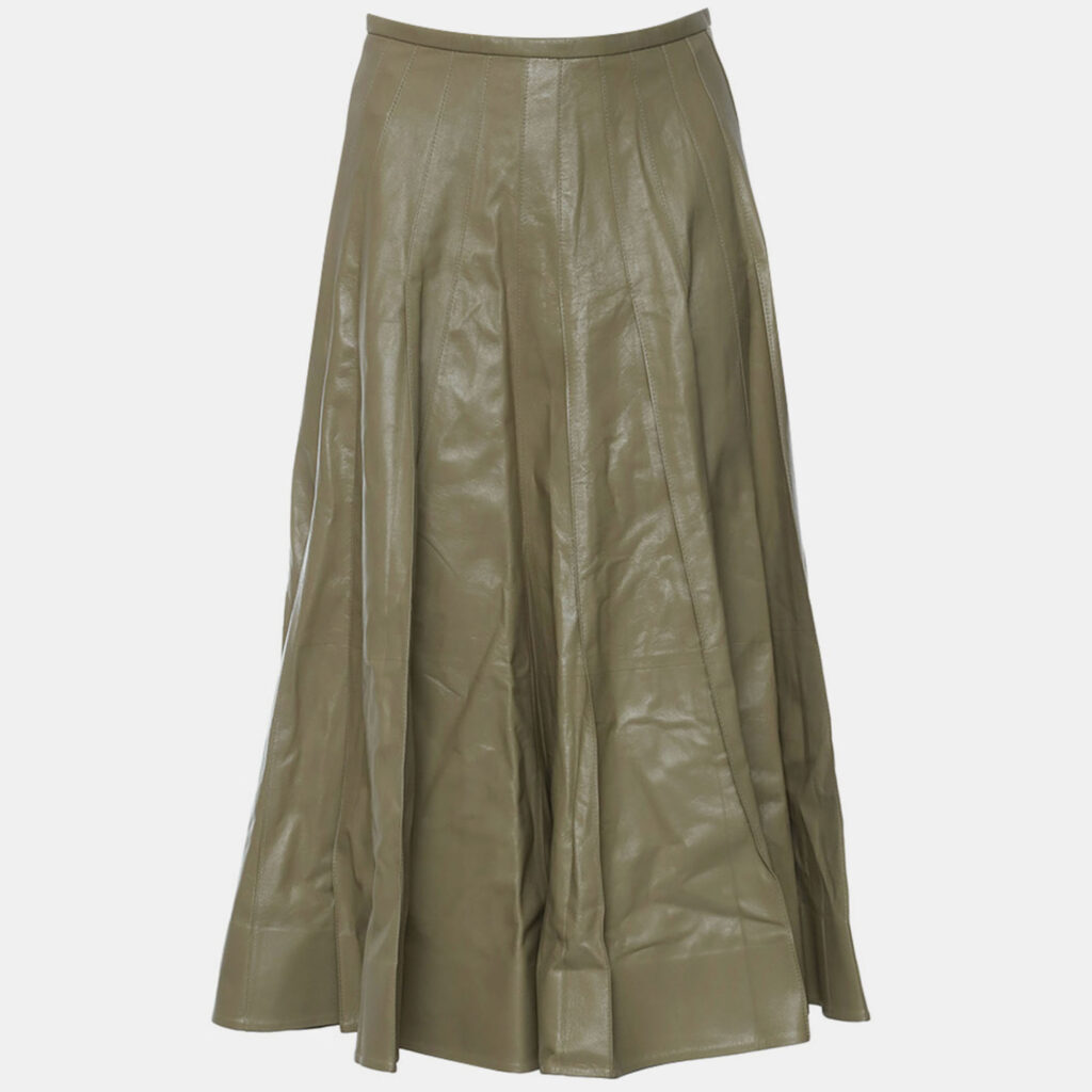 Bottega Veneta Pleated Leather Midi Skirt IT 38 Bottega Veneta Pleated Leather Midi Skirt IT 38