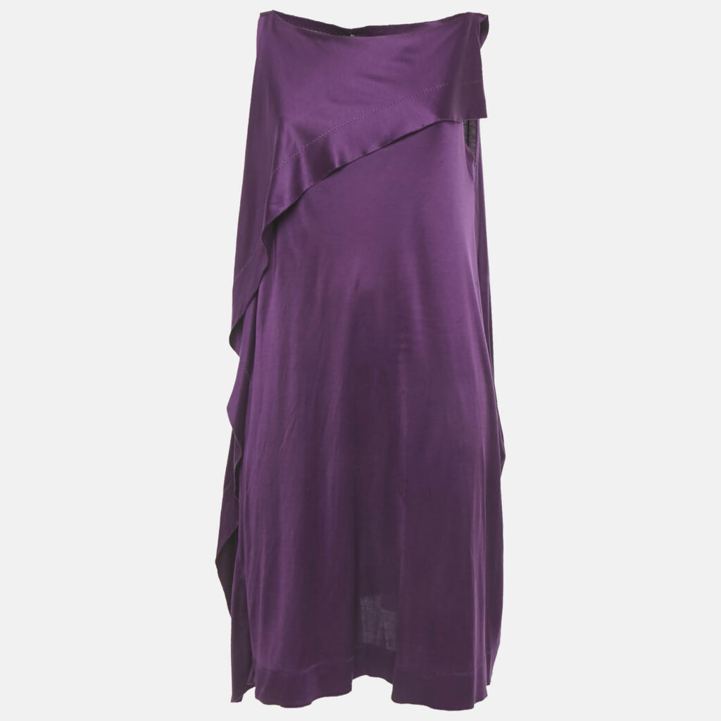 Bottega Veneta Purple Stretch Silk Sleeveless Short Dress S Bottega Veneta Purple Stretch Silk Sleeveless Short Dress S