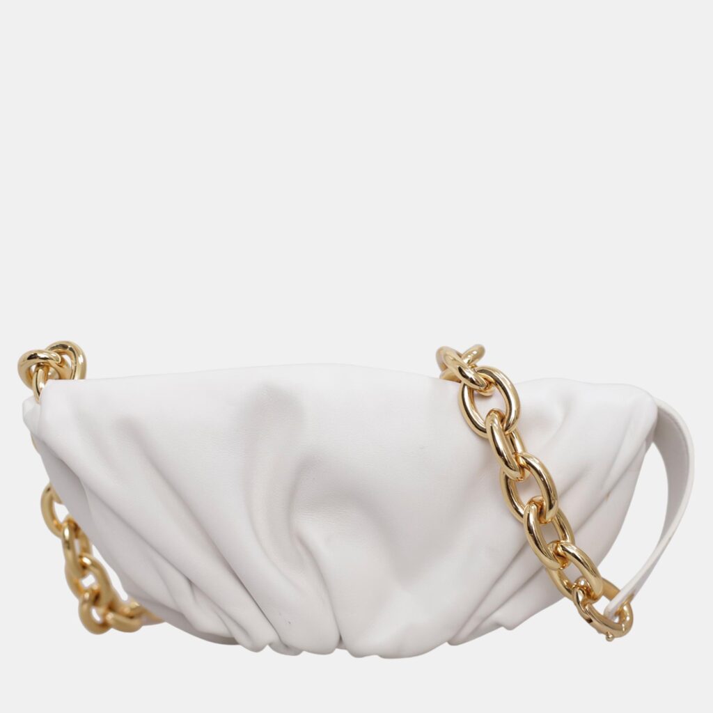 Bottega Veneta White Leather The Mini Pouch Belt Bag Bottega Veneta White Leather The Mini Pouch Belt Bag