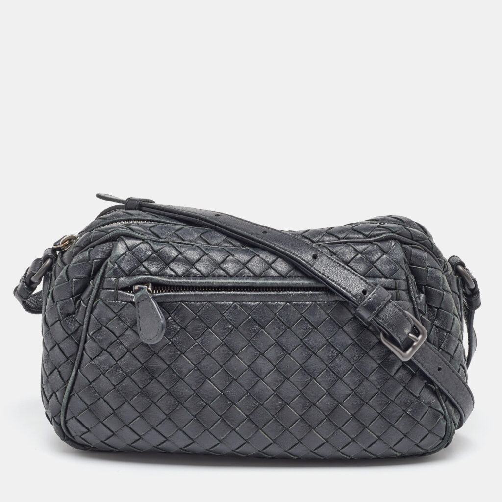 Bottega Veneta Black Intrecciato Leather Crossbody Bag Bottega Veneta Black Intrecciato Leather Crossbody Bag