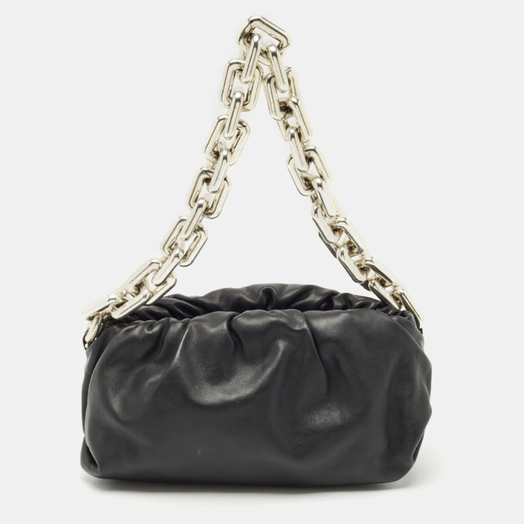 Bottega Veneta Black Leather The Chain Pouch Bag Bottega Veneta Black Leather The Chain Pouch Bag