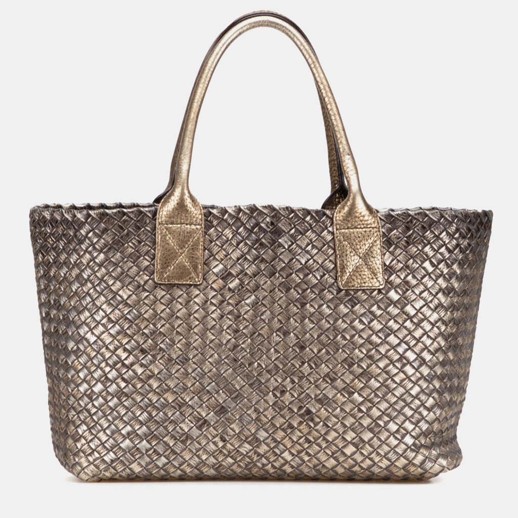 Bottega Veneta Gold Medium Lambskin Intreccio Cabat Tote Bottega Veneta Gold Medium Lambskin Intreccio Cabat Tote