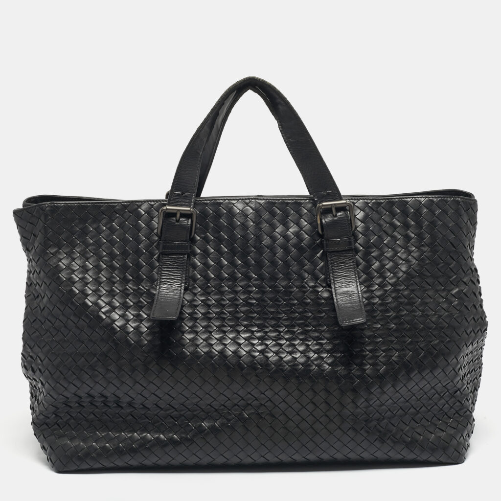 Bottega Veneta Black Intrecciato Leather Large Cabat Tote Bottega Veneta Black Intrecciato Leather Large Cabat Tote