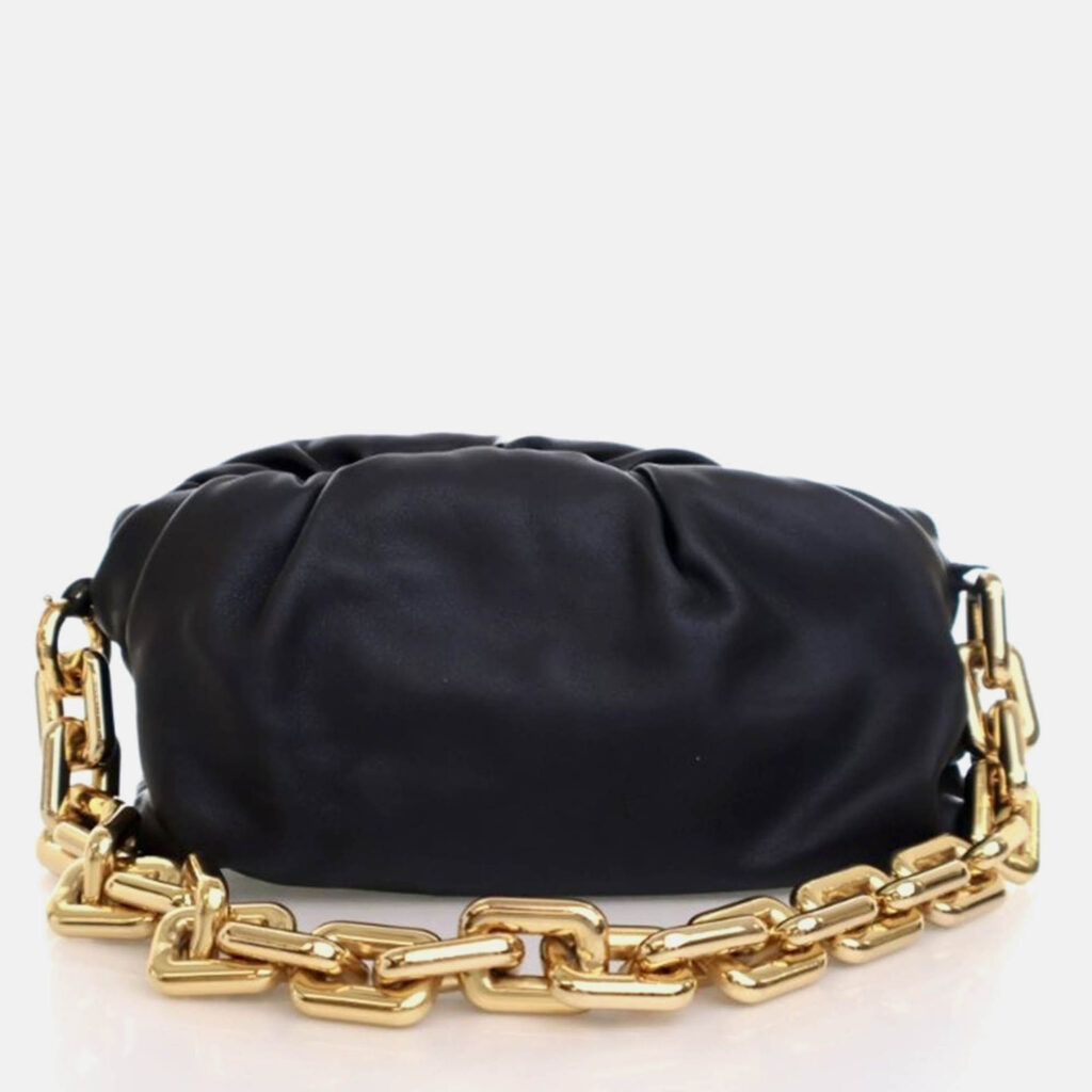 Bottega Veneta The Chain Pouch Black Calfskin Shoulder Bag