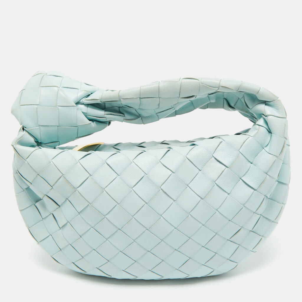 Bottega Veneta Light Blue Intrecciato Leather Mini Jodie Hobo Bottega Veneta Light Blue Intrecciato Leather Mini Jodie Hobo