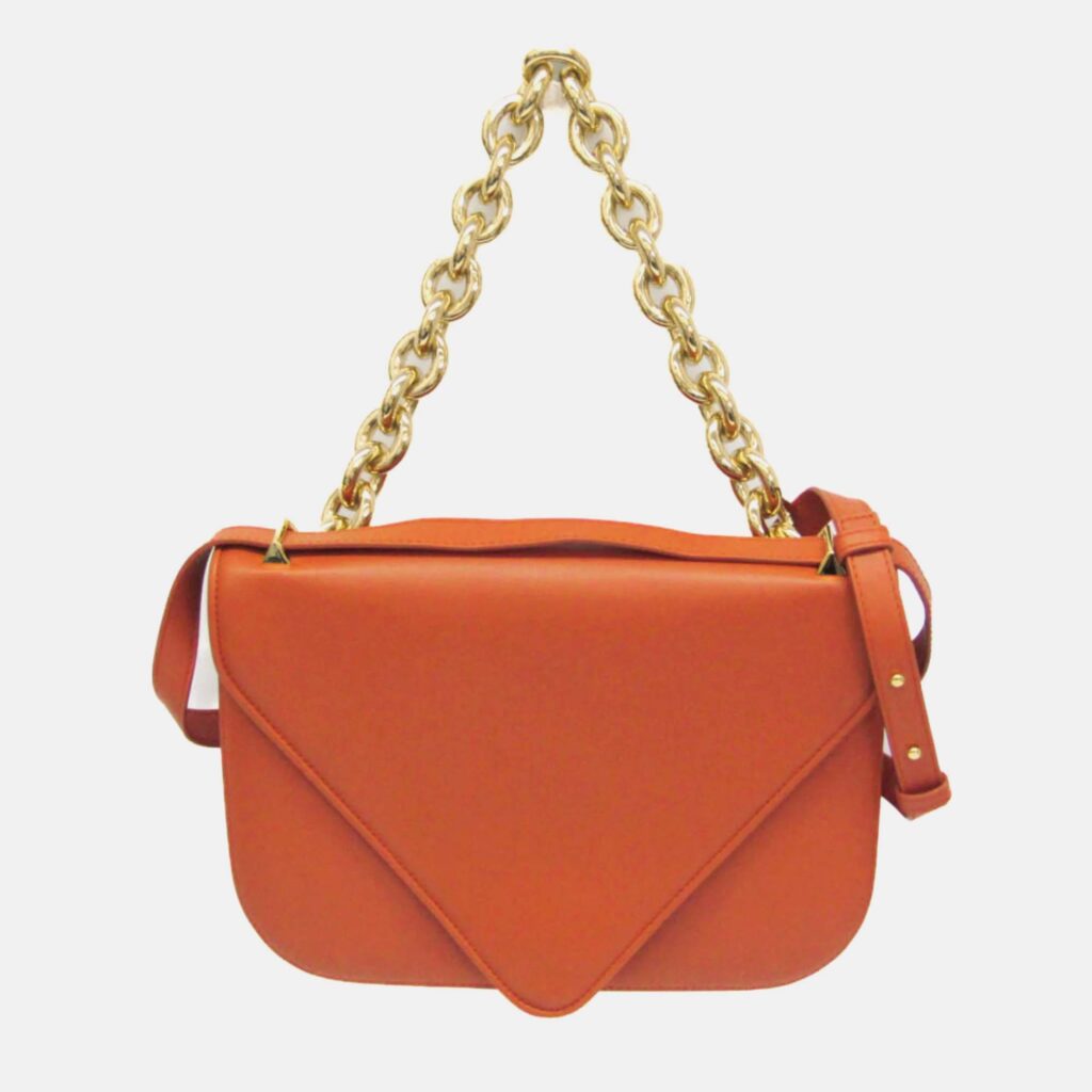 Bottega Veneta Mount Orange Leather Shoulder Bag