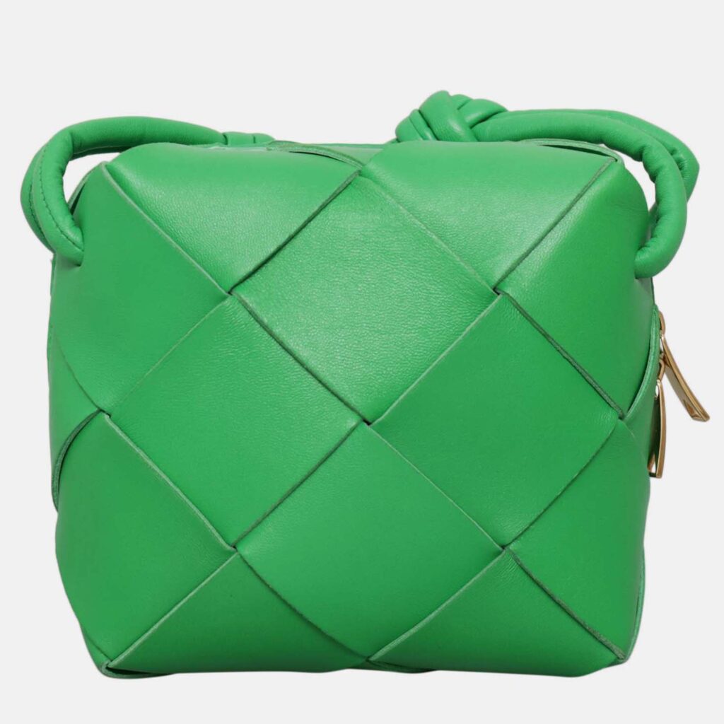 Bottega Veneta Cassette Mini Green Leather Camera Bag Bottega Veneta Cassette Mini Green Leather Camera Bag