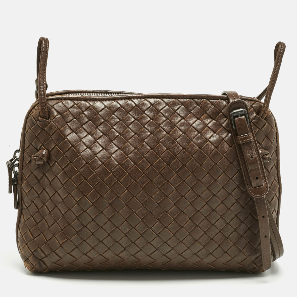 Bottega Veneta Brown Intrecciato Leather Nodini Crossbody Bag Bottega Veneta Brown Intrecciato Leather Nodini Crossbody Bag