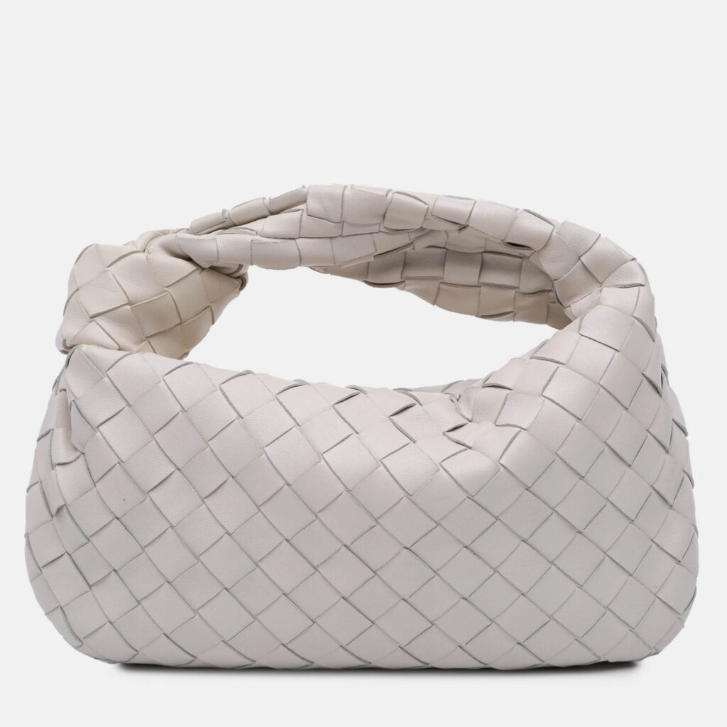 Bottega Veneta White Mini Nappa Intrecciato Jodie Bottega Veneta White Mini Nappa Intrecciato Jodie
