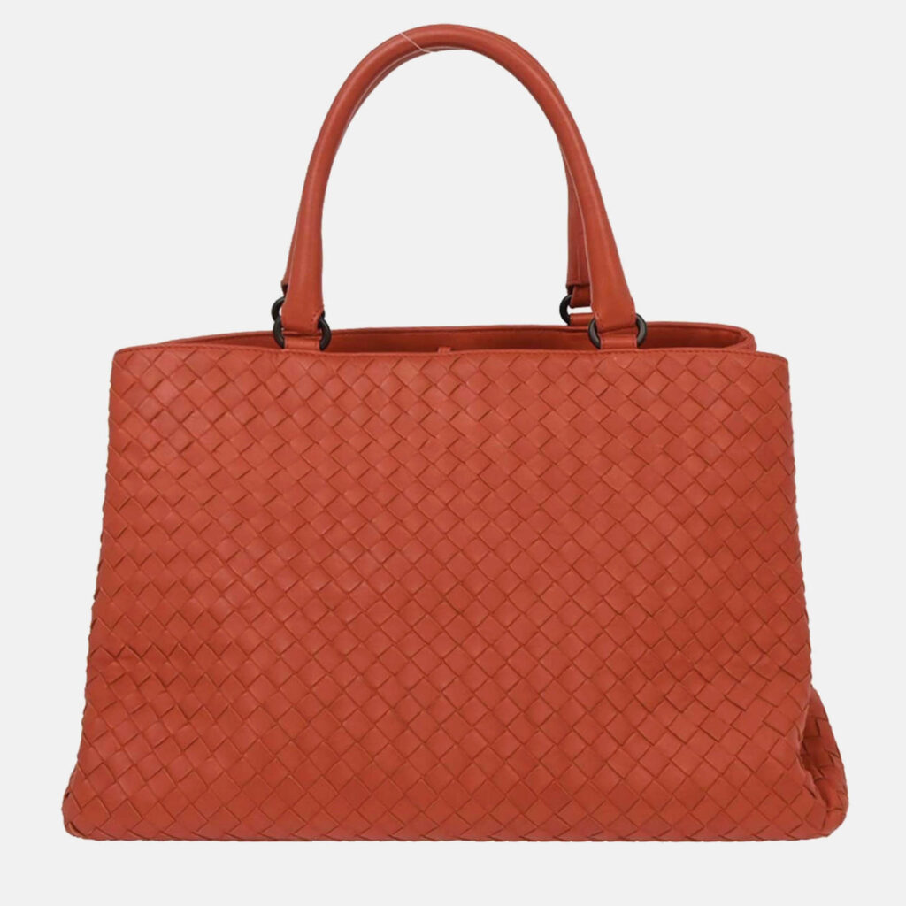 Bottega Veneta Intrecciato Vermilion Red Leather Tote Bag Bottega Veneta Intrecciato Vermilion Red Leather Tote Bag
