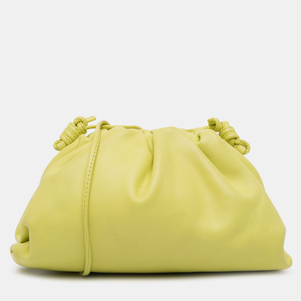 Bottega Veneta Yellow Lambskin The Mini Pouch Crossbody Bottega Veneta Yellow Lambskin The Mini Pouch Crossbody