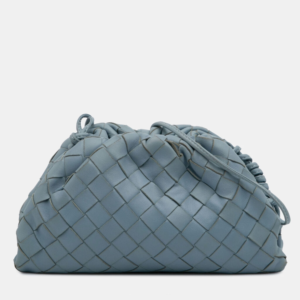 Bottega Veneta Blue Nappa Intrecciato The Mini Pouch Crossbody