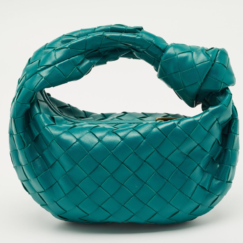 Bottega Veneta Green Intrecciato Leather Mini Jodie Hobo Bottega Veneta Green Intrecciato Leather Mini Jodie Hobo