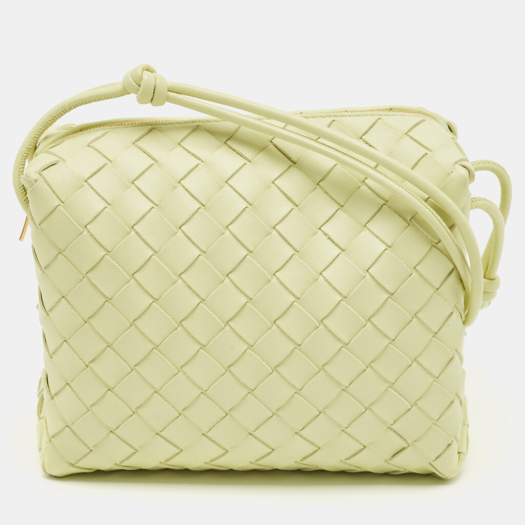 Bottega Veneta Light Green Intrecciato Leather Small Loop Camera Bag Bottega Veneta Light Green Intrecciato Leather Small Loop Camera Bag