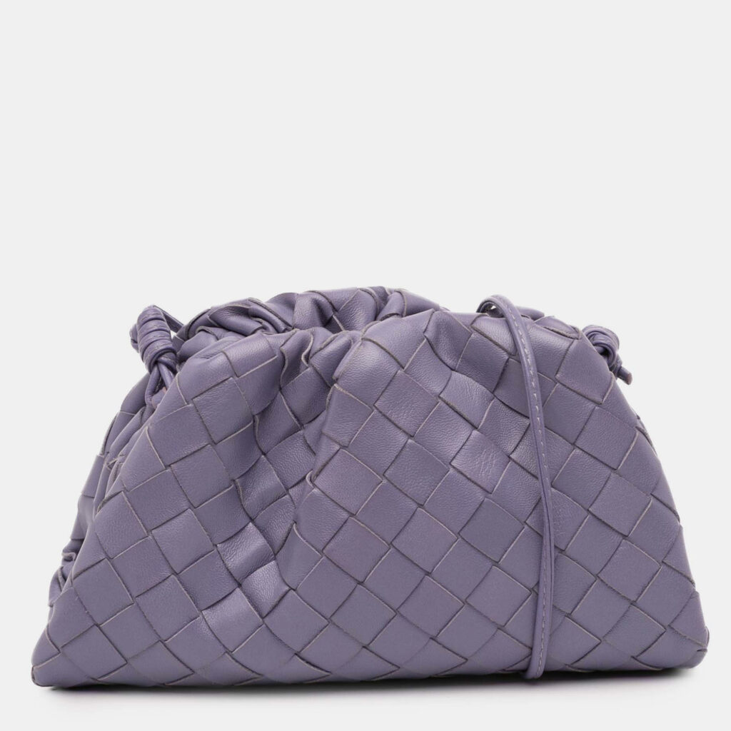 Bottega Veneta Purple Nappa Intrecciato The Mini Pouch Crossbody Bottega Veneta Purple Nappa Intrecciato The Mini Pouch Crossbody