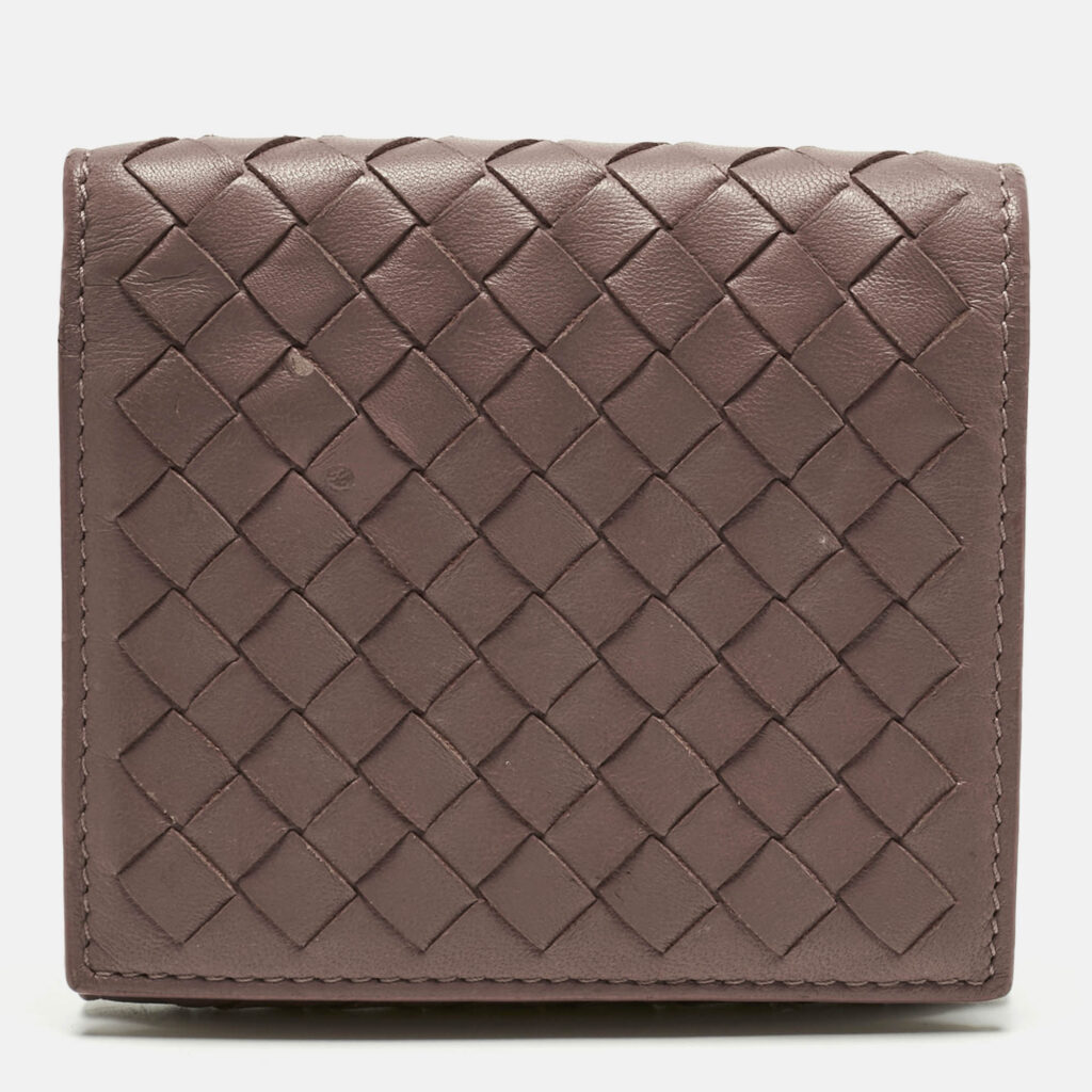 Bottega Veneta Pink Intrecciato Leather Trifold Compact Wallet Bottega Veneta Pink Intrecciato Leather Trifold Compact Wallet