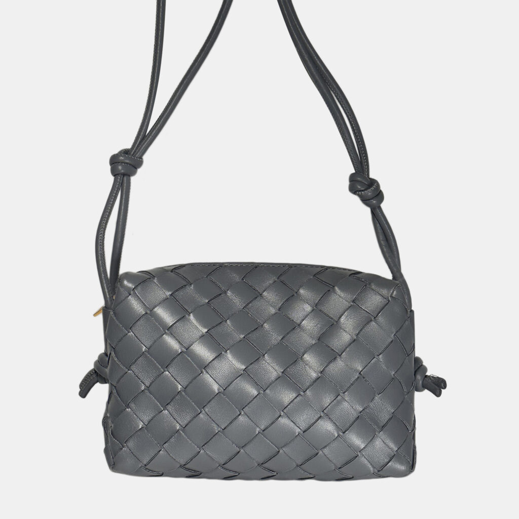 Bottega Veneta Loop Mini Intrecciato Leather Crossbody Bag