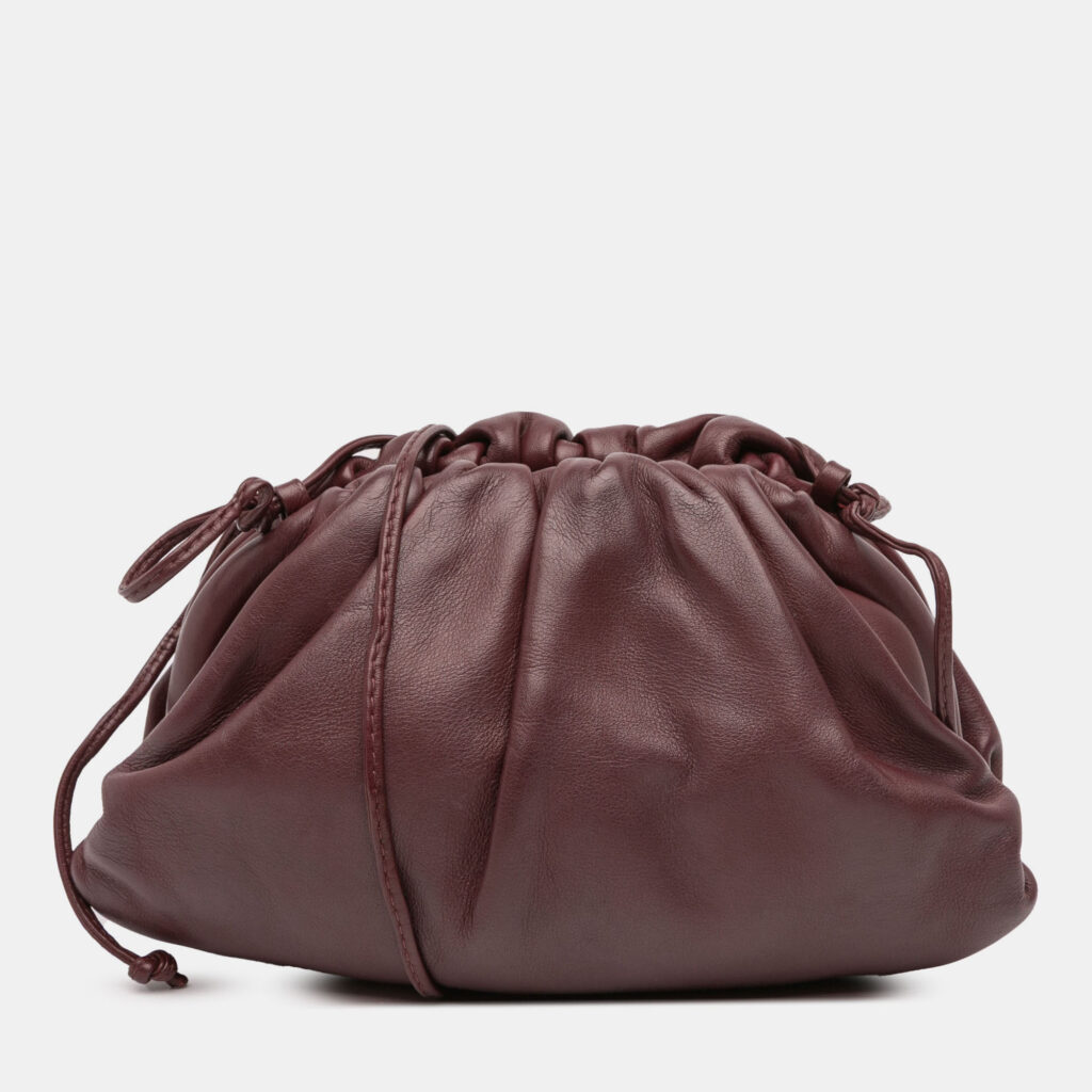 Bottega Veneta Burgundy Lambskin The Mini Pouch Crossbody Bottega Veneta Burgundy Lambskin The Mini Pouch Crossbody