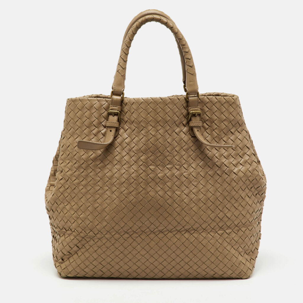 Bottega Veneta Beige Intrecciato Leather Medium Cesta Tote