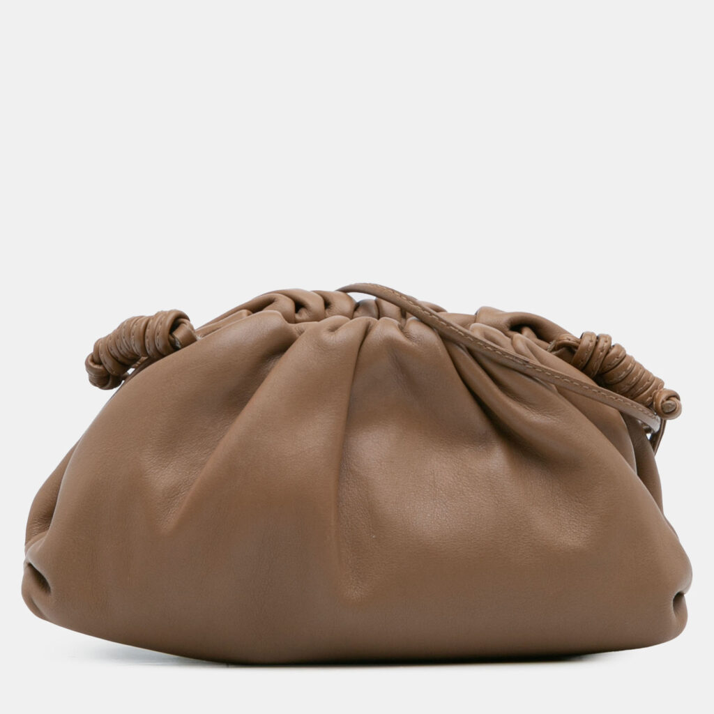 Bottega Veneta Brown Lambskin The Mini Pouch Crossbody Bottega Veneta Brown Lambskin The Mini Pouch Crossbody